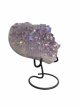 K366 Amethist aura hart op metalen voet – 9,5 cm
