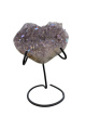 K367 Amethist aura hart op metalen voet – 12,5 cm