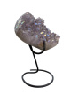 K367 Amethist aura hart op metalen voet – 12,5 cm