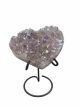 K373 Amethist aura hart op metalen voet – 9,5 cm