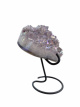 K373 Amethist aura hart op metalen voet – 9,5 cm