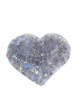 K401 Amethist aura hart op metalen voet – 11 cm