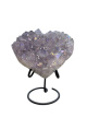 K440 Amethist aura hart op metalen voet – 9,5 cm