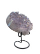 K440 Amethist aura hart op metalen voet – 9,5 cm