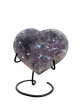 K577 Amethist aura hart op metalen voet – 11 cm