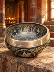 KLAD03 Klankschaal full deco Groene Tara – Ø15 cm