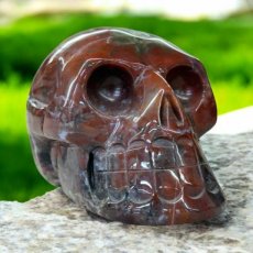 KR292 Kristallen Schedel - Jaspis - 8.5 x 9 x 13 cm