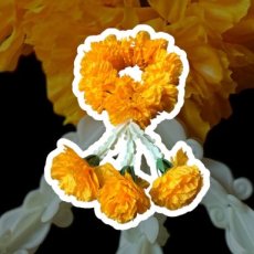 MARI.RR Realistische Bloemenkrans Marigold - rond 24 cm