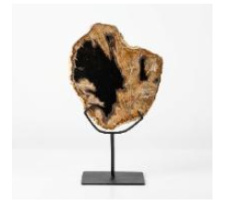 PET4 Versteend hout op metalen voet – 27 cm
