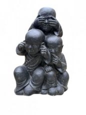 PI09 Zittende monniken horen, zien en zwijgen 90cm