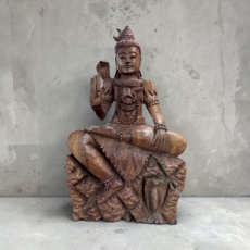 VPO07 Shiva met cobra in suarhout – 80 cm