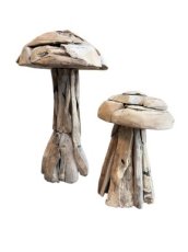 VPO17 Set paddenstoelen in hout 80 en 50cm