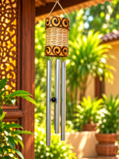WIND03 Windbel Bamboo en metaal – 109 cm
