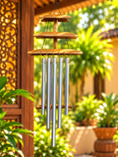 WIND05 Windbel Bamboo en Metaal – 67 cm